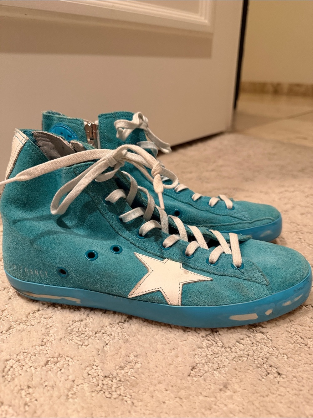 Golden Goose Francy Teal Suede High-Tops